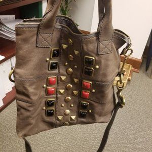 Fossil Handbag Leather with stones
